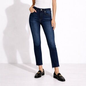 MOTHER The Looker High Waisted Ankle Fray Jeans Women’s 24 Blue Tongue And Chic